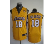 nba los angeles lakers #18 vujacic yellow