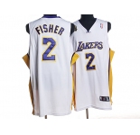 nba los angeles lakers #2 flsher white