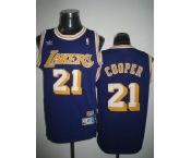 nba los angeles lakers #21cooper m&n purple
