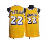 nba los angeles lakers #22 baylor m&n yellow