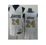 nba los angeles lakers #24 kobe bryant white[revolution 30][gold number]