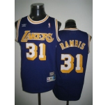 nba los angeles lakers #31 rambis m&n purple