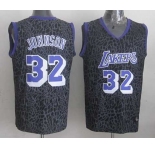 nba los angeles lakers #32 johnson black leopard print[2014 new]