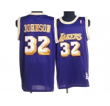 nba los angeles lakers #32 johnson m&n purple