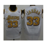 nba los angeles lakers #33 jabbar throwback white