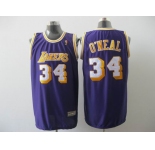 nba los angeles lakers #34 o'neal purple