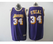 nba los angeles lakers #34 o'neal purple