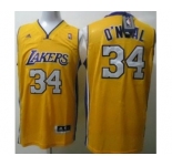 nba los angeles lakers #34 o`neal yellow[revolution 30 swingman]