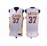 nba los angeles lakers #37 artest white(fans edition)