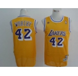 nba los angeles lakers #42 worihy yellow