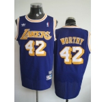 nba los angeles lakers #42 worthy m&n purple