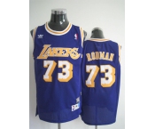 nba los angeles lakers #73 rodman m&n purple