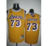 nba los angeles lakers #73 rodman m&n yellow