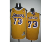nba los angeles lakers #73 rodman m&n yellow