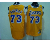 nba los angeles lakers #73 rodman m&n yellow[swingman]