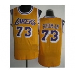 nba los angeles lakers #73 rodman yellow[m&n]