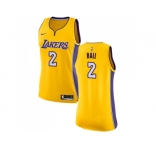Women Nike Los Angeles Lakers #2 Lonzo Ball Gold NBA Swingman Icon Edition Jersey