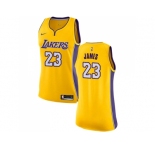 Women Nike Los Angeles Lakers #23 LeBron James Gold NBA Swingman Icon Edition Jersey