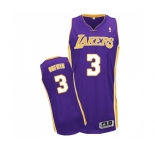 Women's Adidas Los Angeles Lakers #3 Corey Brewer Authentic Purple Road NBA Jersey