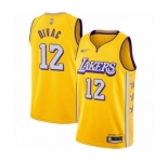 Women's Los Angeles Lakers #12 Vlade Divac Swingman Gold Basketball Jersey - 2019-20 City Edition