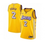 Women's Los Angeles Lakers #2 Derek Fisher Swingman Gold Basketball Jersey - 2019-20 City Edition
