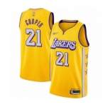 Women's Los Angeles Lakers #21 Michael Cooper Swingman Gold Basketball Jersey - 2019-20 City Edition