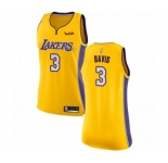 Women's Los Angeles Lakers #3 Anthony Davis Swingman Gold Basketball Jersey - Icon Edition