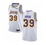 Women's Los Angeles Lakers #39 Dwight Howard Authentic White Basketball Jersey - Association Edition