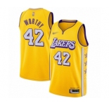 Women's Los Angeles Lakers #42 James Worthy Swingman Gold Basketball Jersey - 2019-20 City Edition