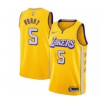 Women's Los Angeles Lakers #5 Robert Horry Swingman Gold Basketball Jersey - 2019-20 City Edition