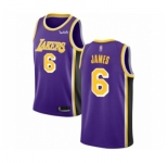 Women's Los Angeles Lakers #6 LeBron James Authentic Purple Basketball Jersey - Statement Edition