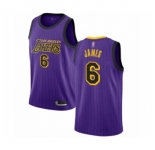 Women's Los Angeles Lakers #6 LeBron James Swingman Purple Basketball Jersey - City Edition