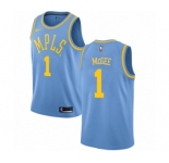 Women's Nike Los Angeles Lakers #1 JaVale McGee Authentic Blue Hardwood Classics NBA Jersey