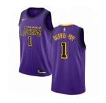 Women's Nike Los Angeles Lakers #1 Kentavious Caldwell-Pope Swingman Purple NBA Jersey - City Edition