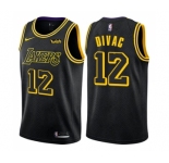 Women's Nike Los Angeles Lakers #12 Vlade Divac Swingman Black NBA Jersey - City Edition