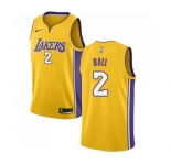 Women's Nike Los Angeles Lakers #2 Lonzo Ball Swingman Gold Home NBA Jersey - Icon Edition