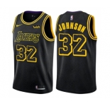Women's Nike Los Angeles Lakers #32 Magic Johnson Swingman Black NBA Jersey - City Edition