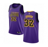Women's Nike Los Angeles Lakers #32 Magic Johnson Swingman Purple NBA Jersey - City Edition