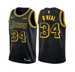 Women's Nike Los Angeles Lakers #34 Shaquille O'Neal Swingman Black NBA Jersey - City Edition