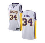 Women's Nike Los Angeles Lakers #34 Shaquille O'Neal Swingman White NBA Jersey - Association Edition