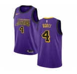 Women's Nike Los Angeles Lakers #4 Byron Scott Swingman Purple NBA Jersey - City Edition