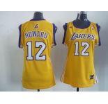 women nba los angeles lakers #12 dwight howard yellow