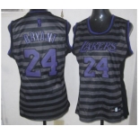 women nba los angeles lakers #24 kobe bryant grey[black strip]