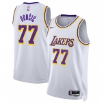 Youth #77 Luka Doncic Los Angeles Lakers Jordan Brand Swingman Jersey Icon Edition White