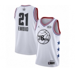 Youth Jordan Philadelphia 76ers #21 Joel Embiid Swingman White 2019 All-Star Game Basketball Jersey