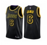 Youth Los Angeles Lakers #6 LeBron James Swingman Black Basketball Jersey - City Edition