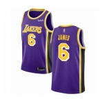Youth Los Angeles Lakers #6 LeBron James Swingman Purple Basketball Jersey - Statement Edition