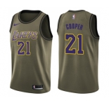 Youth Nike Los Angeles Lakers #21 Michael Cooper Swingman Green Salute to Service NBA Jersey