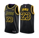 Youth Nike Los Angeles Lakers #23 LeBron James Swingman Black NBA Jersey - City Edition