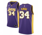 Youth Nike Los Angeles Lakers #34 Shaquille O'Neal Swingman Purple NBA Jersey - Statement Edition